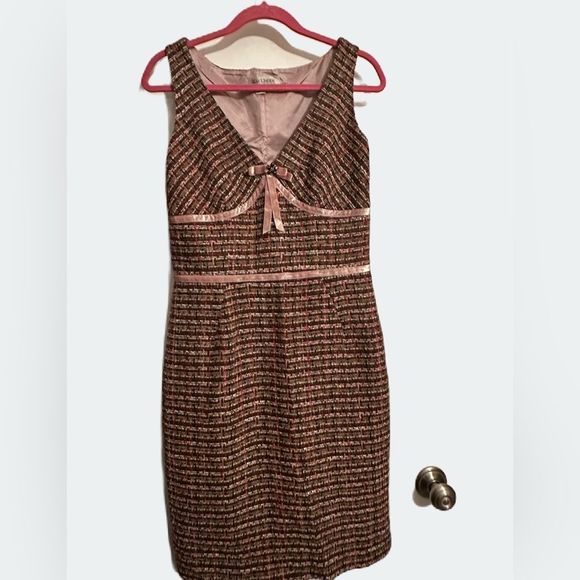 Kay Unger Tweed Y2K A-line Dress. Vintage. Pink. Unique and beautiful. - Picture 1 of 8